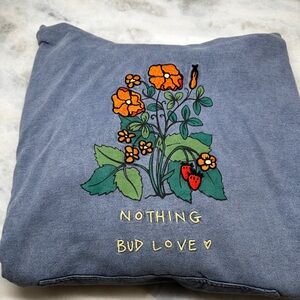 Over sized hooded Floral Graphic sweatshirt size large